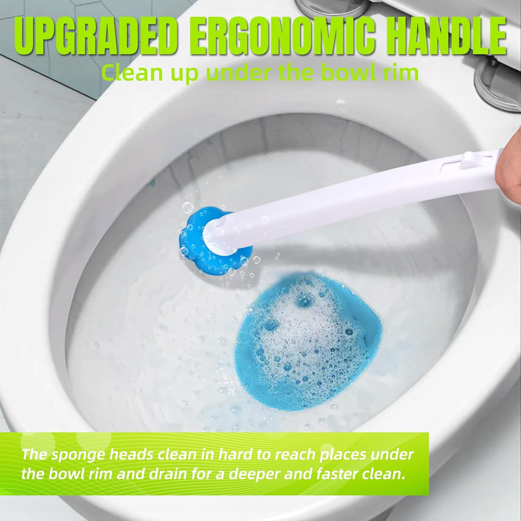 KOKL Disposable Toilet Brush, Toilte Wand Kit, Toilet Brush and Holder with 48 Refills, Toilet Bowl Brush, Toilet Bowl Cleaning Wands, Toilet Cleaning System for Bathroom Maintenance