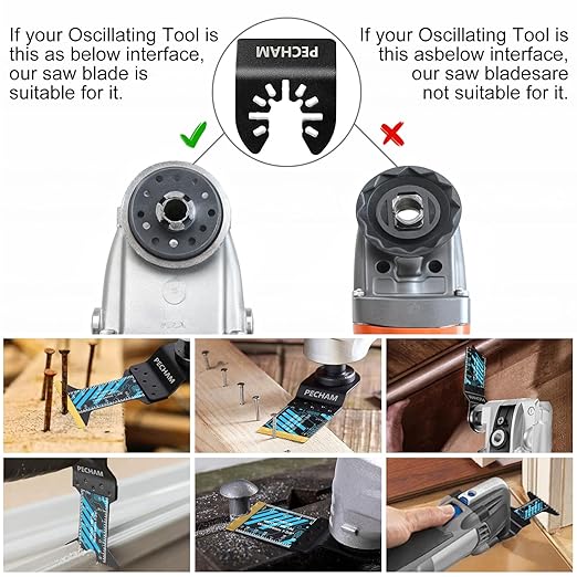 PECHAM Oscillating Tool Blade, 34PCS Universal Wood Metal Oscillating Multitool Quick Release Saw Blades Fit Porter Cable Black & Decker Rockwell Ridgid Ryobi Milwaukee DeWalt Chicago Craftsman