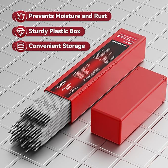 ARCCAPTAIN E6011 Welding Rod 1/8" 10LB Carbon Steel Welding Sticks Electrodes, Welding Rods ARC Welding Equipment