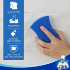 MR.SIGA Non-Scratch Cellulose Scrub Sponge, Dual-Sided Dishwashing Sponge for Kitchen, 12 Pack