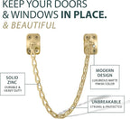 MEGA HANDLES Transom Door Chain 12-Inch, Door Chain Stopper for Transom Windows, Cabinet Door Restraint, Chain Lid Support, Durable Transom Window Hardware for Enhanced Safety - Satin Brass