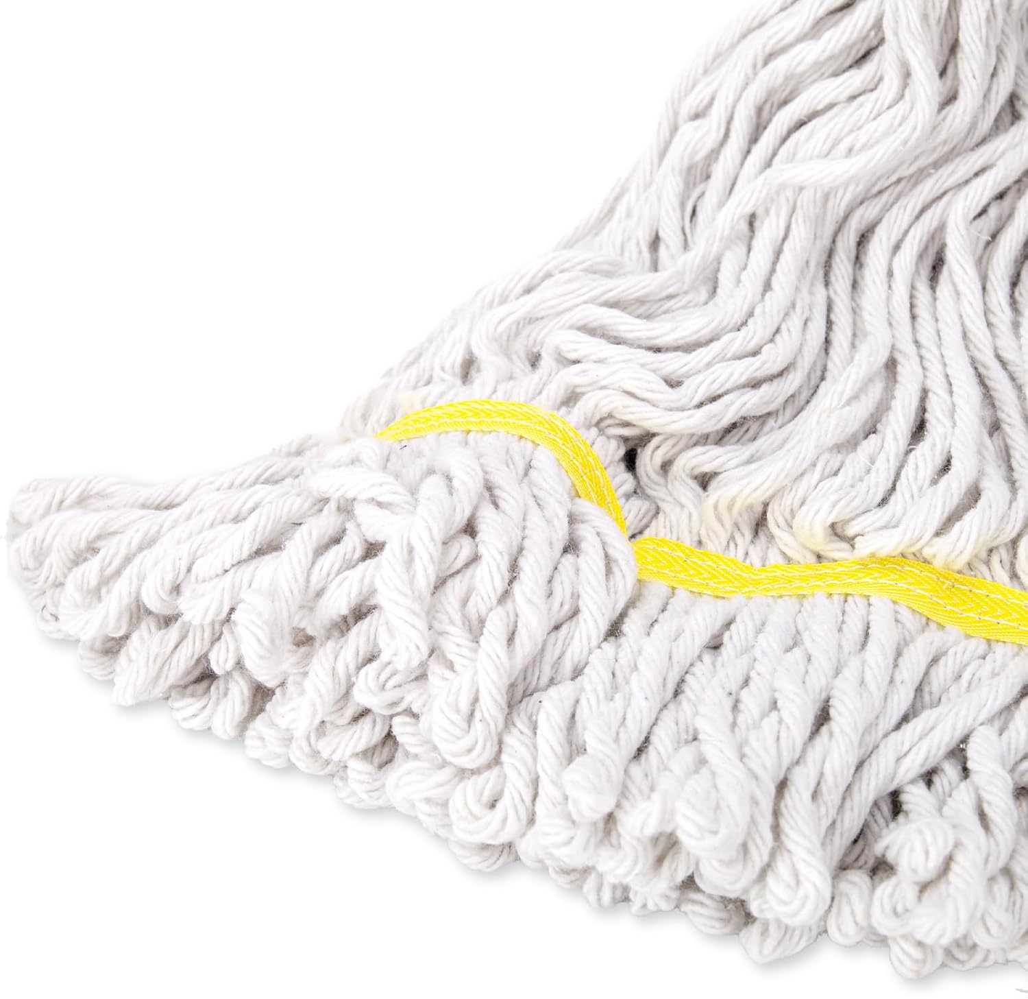 (2 Pack) Heavy Duty Mop Head Commercial Replacement for Floor Cleaning,Wet Industrial Cotton Looped End String Heads Refill,Yellow