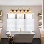 Crystal Vanity Lights 6-Light Black Gold Bathroom Vanity Lights Modern Crystal Bathroom Light Fixtures Over Mirror 51.18" Long Vanity Light for Bathroom