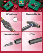 Saker 42-in-1 Magnetic Screwdriver Set for Christmas Gifts, Screwdriver Kit with T Handle & Storage Case, Holiday Gifts for Men, DIY, Furniture, Computer, and Bicycle Repair, Orange