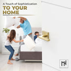 Mega Handles Prime Privacy Lever Door Handle for Hallway, Closet and Bathroom, Keyless Design Door Levers, Fits All Standard Door Sizes, Exposed Screws Included - Satin Brass (1 Pack), 4.29"