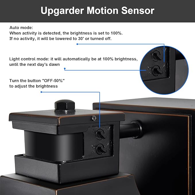 Porch Lights with GFCI Outlet,Dusk to Dawn Motion Sensor Outdoor Lights,3 Light Modes Black Front Door Lights,Waterproof Outside Wall sconces for House Patio Garage (2 Pack)