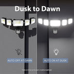 Onforu 120W 12000LM LED Security Lights Motion Sensor Outdoor, Dusk to Dawn Flood Lighting, 5 Heads 360° Wide Angle Illumination, 6500K IP65 Waterproof Hardwired Floodlight Motion Detection (Black)