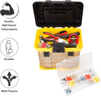 Portable Tool Box - Small Parts Organizer with Drawers and Customizable Compartments for Hardware, Tackle, Beads, or Crafts by Stalwart (Yellow)