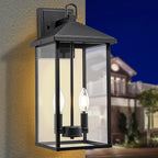 Darkaway Outdoor Wall Lights for House, 17 Inch Tall Exterior Lighting Fixtures Wall Mount Outdoor Porch Lights Outside Sconce Lights with Clear Glass for Patio Hallway Garage E12 Socket