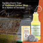 Stanley Home Products Original Degreaser with Stainless Steel Kitchen Scouring Cleaners - Multipurpose Cleaner Set Removes Grease Stains and Build Up on Pots Pans Grills and More