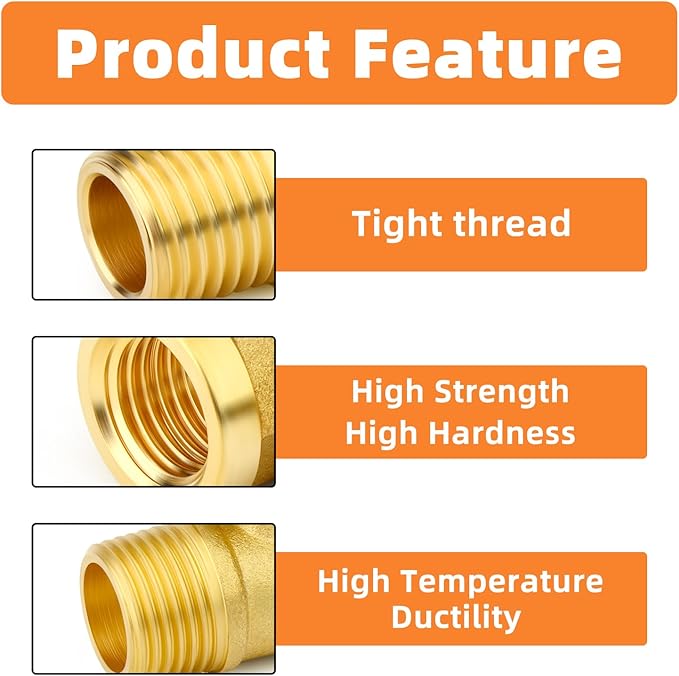 GASHER 6PCS 3/8 Inch NPT Brass Pipe Fitting, Ball Valve, Barstock Tee Brass Pipe Fitting and Air Hose Fitings