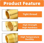 GASHER 6PCS 3/8 Inch NPT Brass Pipe Fitting, Ball Valve, Barstock Tee Brass Pipe Fitting and Air Hose Fitings