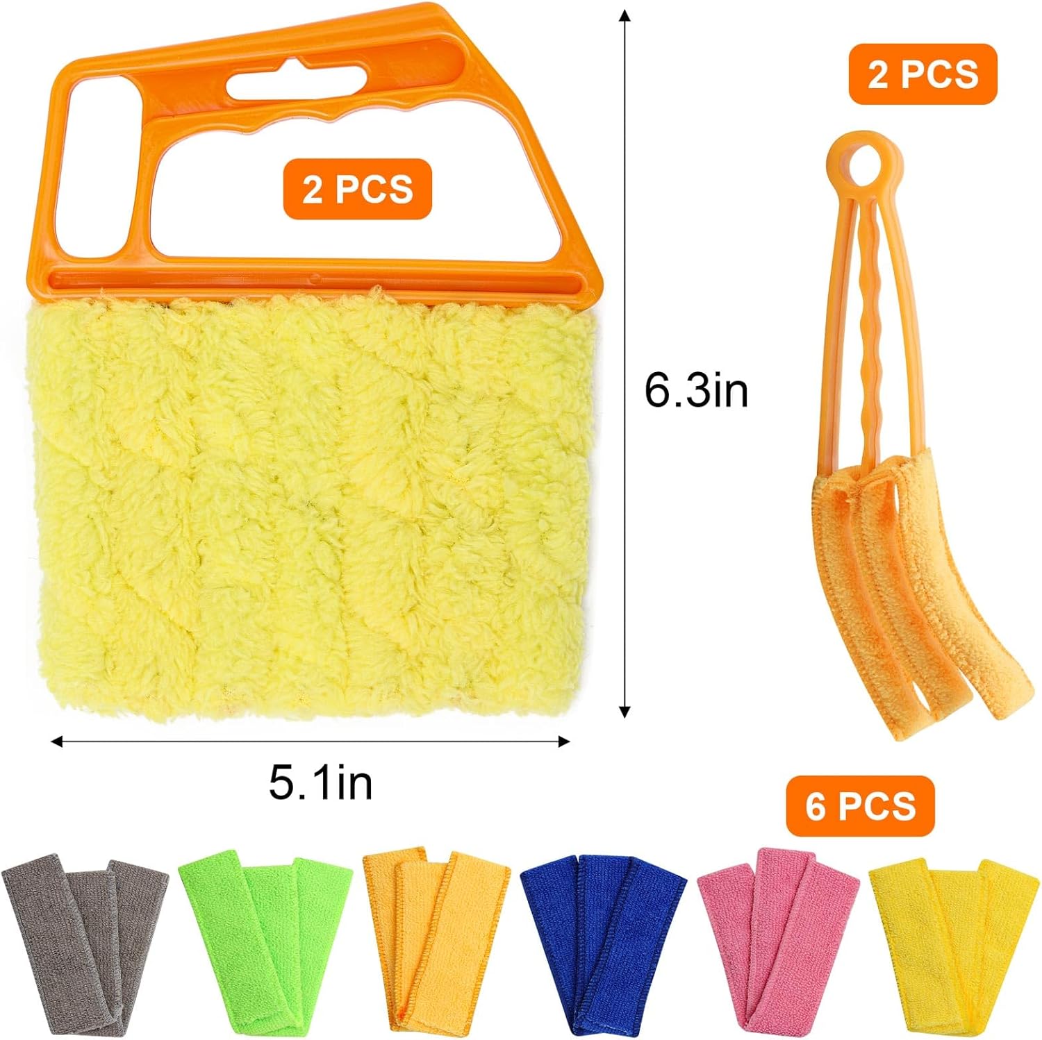 10Pcs Window Blind Cleaner Duster Set, Washable Dusting Cleaner Air Vent Cleaning Tool (Blue)