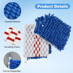 Microfiber Dust Mop Set for Floor Cleaning, Flat Mop for Wet & Dry to Clean Washable Flip Mops Pad for Ocedar Hardwood Floor 'N More 3-Action Mop, Adjustable 58" Mops Handle & 2 Reusable Refill & Base