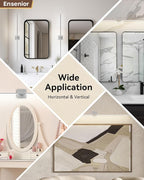 Ensenior Modern Bathroom Vanity Light 48 Inch, Built-in Dimmer, 28W Dimmable 5CCT LED Light Fixture Over Mirror, Matte Grey Bar for Mirror Cabinets Bedroom - FCC Certificated