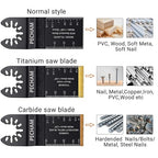 PECHAM 23PCS Titanium & Carbide Multitool Blades Oscillating Tool Saw Blades Heavy Duty for Hard Material, Metal/Steel Nails/Bolts/Screws Fit Most Oscillating Tools