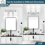 3-Light Brushed Nickel Bathroom Light Fixtures Over Mirror, Rustproof Brushed Nickel Vanity Light, Modern Bathroom Vanity Lights with Milky White Glass Shades, Wall Sconces for Bathroom Lighting