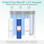SimPure 20" x 4.5" Cation Exchange Resin Filter, Whole House Water Softening Filter Cartridge for DB20P, DB20P-3 (4 Pack)