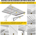 2-Pack 2x3ft Adjustable Garage Wall Shelving 560lbs Load Capacity Heavy Duty Wall Mounted Storage Shelf Metal Floating Shelves for Garage(White)