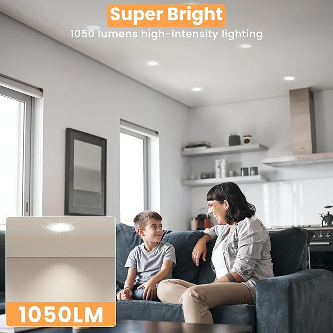 Gefolly LED Can Lights Selectable 2700K/3000K/4000K/5000K/6000K, Recessed Lighting 6 Inch Recessed Ceiling Light, 4 Pack