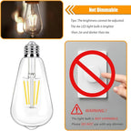 4 Pack Cool White LED Edison Bulbs 40W Equivalent, ST19 4W LED Vintage Light Bulbs for Ceiling Lamp, Non-Dimmable, 90 CRI, 450LM, E26 Base, 4000K