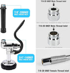 Spray Valve with 60" Flexible Stainless Steel Hose & Pre-Rinse Overhead Spring, Commercial Faucet Flexible Hose with Spray Head Replacement Kit for Commercial Restaurant Industrial Kitchen Sink Faucet