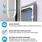 DIY Magnetic Window Screen Replacement Adjustable Mesh Screen with Magnets Fits 72"Hx48"W Black Frames with Grey Fiberglass Screen