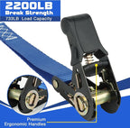 Ratchet Straps Heavy Duty 4 Pack 15 FT 2200 LB Break Strength Cargo Hold Tie Down Straps with Safety Lock S Hooks for Moving, Appliances,Box,Motorcycle, Soft Loop Securing,RV,Car,Camping Accessories