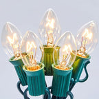25 Pack Clear Christmas Light Bulbs, E12 Candelabra Base, 5 Watt for String Lights, Replacement C7 Incandescent Bulbs