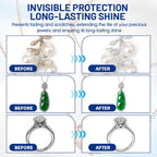 JAOJAO Jewelry Protective Coating, Jewelry Sealant with Brush and Cloth Transparent Texture Prevents Fading and Scratching for Gold Silver Platinum Gold Plating 100ml