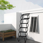 6 Steps Wall Mounted Attic Ladder, Indoor Attic Stairs Pull Down System, Metal Telescoping Step Ladders, Anti-slip Retractable Folding Stair, Loft Extension Steps Staircase for Garages(black, 6 Steps)