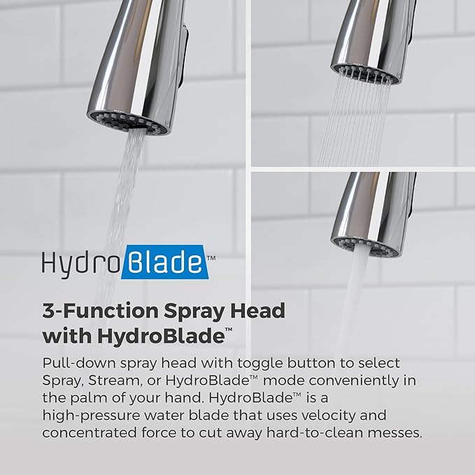 Pfister Miri 2.0 Kitchen Faucet with Pull Down Sprayer and Soap Dispenser, Single Handle, High Arc, NSF Certified, Polished Chrome Finish, F5297MRRC