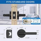 Amerdeco 1 Pack Matte Black Passage Door Handles,Heavy Duty Non-Locking Door Lever for Hall, Closet,Office Area, Shopping Malls AM0027