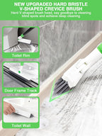 4-in-1 Baseboard Cleaning Tool with Extension Handle Baseboard Cleaning Brush 5 Reusable Pads 1 Stiff Bristle Brush Carpet Rake for Cleaning Baseboards Carpets Windows Walls Floors Bathrooms Kitchen