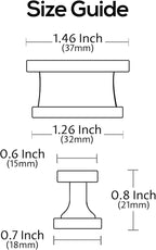 Alzassbg 15 Pack Brushed Black Nickel Cabinet Knobs, 1.46 Inch(37mm) Rectangle Kitchen Hardware Knobs for Cabinets and Drawers AL6061BBN