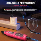 HARDELL Mini Cordless Rotary Tool, 5-Speed Rotary Tool Kit with 43 Accessories, Type-C Charging Power Rotary Tool for Engraving, Sanding, Polishing, Drilling, Grinding, Small DIY Crafts (Pink）