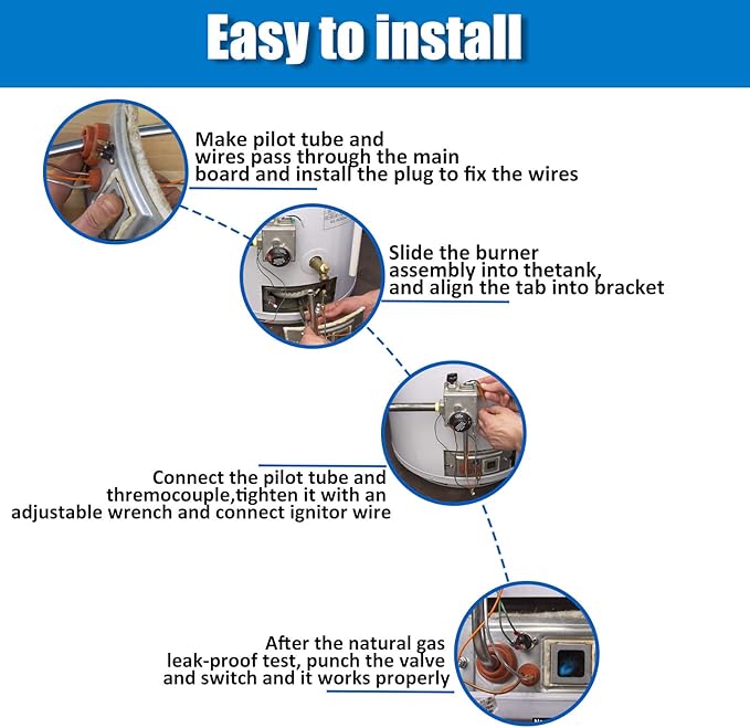 9003542 Natural-Gas-Pilot Assembly, Replacement for 100109295 9003542005 18324-190 Water Heater Pilot Assembly Compatible with A.O.Smith, Kenmore State GS and GSX Natural Gas Water Heater Kit