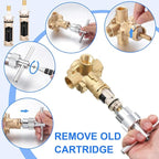 Qunclay 3 Pack Handle Faucets Tub Bathtub Shower Cartridge Replacement Tool Brass and Plastic Shower Part Compatible with Moen 1222 Replacement Cartridge Kit