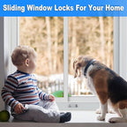 Sliding Window Locks (10 Sets), Secure Window Lock with Key, Window Locks for Up and Down Windows & Horizontal Sliding Windows, Adjustable Window Lock, Sturdy and Durable, Does Not Deform.
