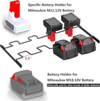 Wall Mount Drill Storage Rack with Charging Station Power Tool Organizer Drill Holder Drill Bit Organizer for Garage Workshop Holds 4 Drills with 8 Outlet Power Strip Christmas Gift(Red)