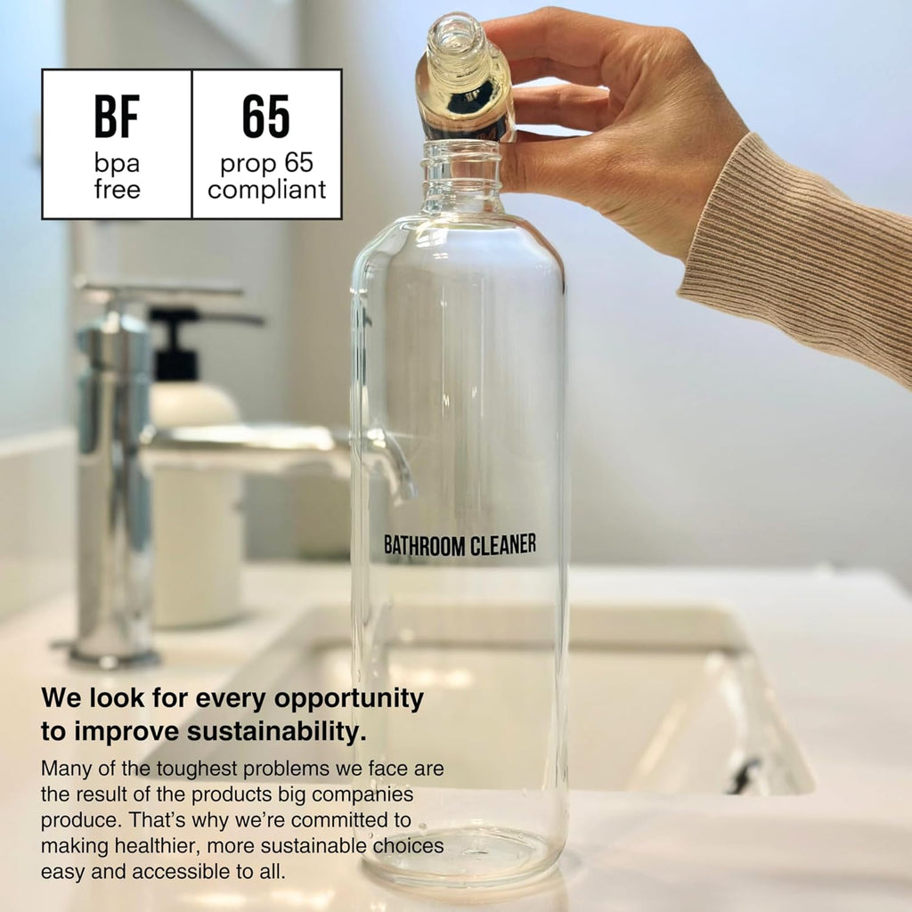 Public Goods Bathroom Cleaner Refill | Refill Concentrate for Toilets, Tile, Showers, Sinks | Cruelty Free, Vegan Friendly | Scented with Lemon Rosemary Essential Oils | 3 Pack - 24 Oz Diluted