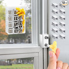 Window Locks,12 Sets Sliding Window Locks with Key, Window Locks for Up and Down Windows,Easy to Install Vertical & Horizontal Window Security Locks,Adjustable Aluminum Window Stopper Lock(Silver)