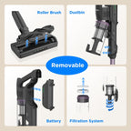 Candy Cordless Vacuum Cleaner,45Mins Vacuum Cleaners for Home,Stick Vacuum,Strong Suction,Removeable Battery,Anti-Tangle,One Click Clean,Lightweight Handheld for Hardwood Floor Carpet Pet Hair Car