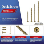 #14 x 6 Inch Lag Screws (21Pcs) 1lb. Structural Wood Screw, Bronze, Carbon Steel, Washer Head, Rust Resistant epoxy Coated, T30 Star Bit