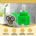 FL02GJ 35mm Single Lever Faucet Cartridge Replacement for American Standard 7034 Cartridge, Danze DA507348N, Gerber-92-298, Moen-121620, La Torre Single Lever Faucets, 1 3/8"