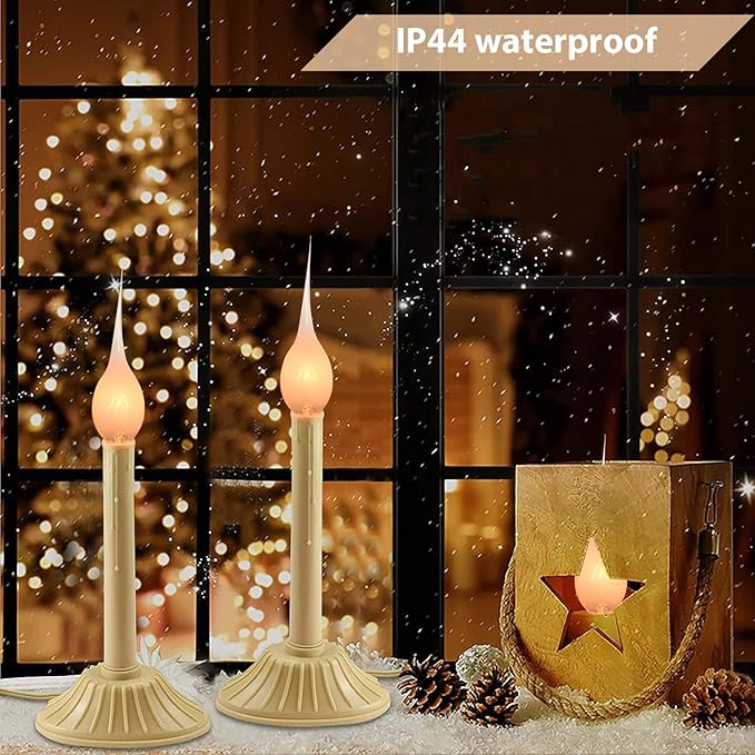 12 Pack Silicone Dipped Candle Light Bulbs Electric Candle Bulbs, for Chandeliers Window Candle Replacement Bulbs & Candelabra Light Bulbs, Clear Silicone Shatterproof, C7/E12 Base, 5W, Warm White