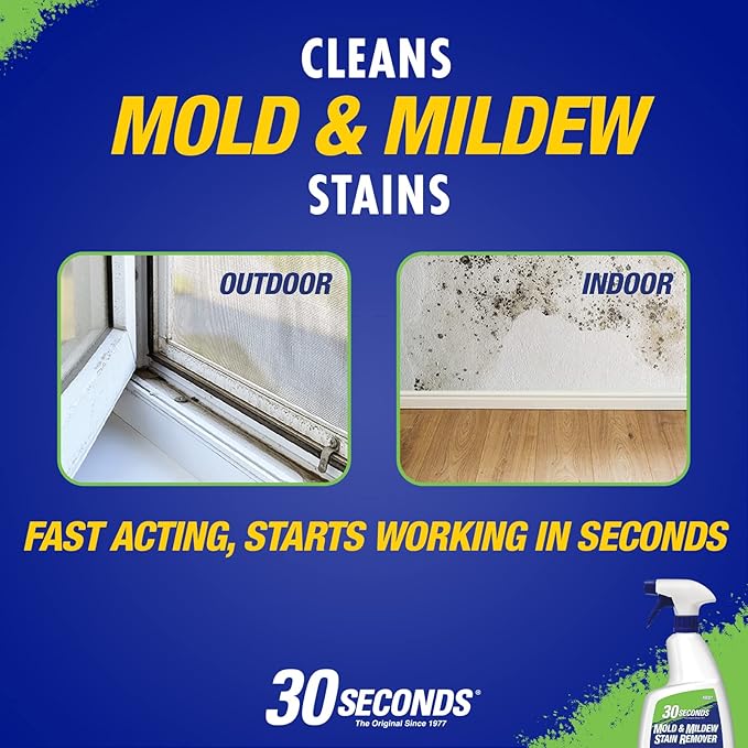 30 SECONDS Mold & Mildew Stain Remover Spray- Indoor & Outdoor Use