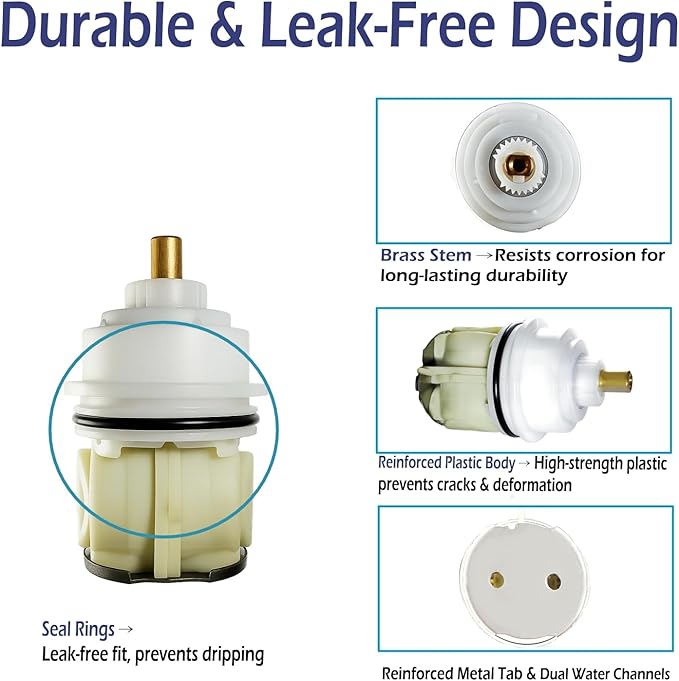 ALITZ RP32104 Shower Cartridge Replacement for Delta Monitor 1700 Series (1998–2005), Upgraded Brass Stem, Fix Leaks & Restore Pressure, Compatible with Delta Tub/Shower Faucets