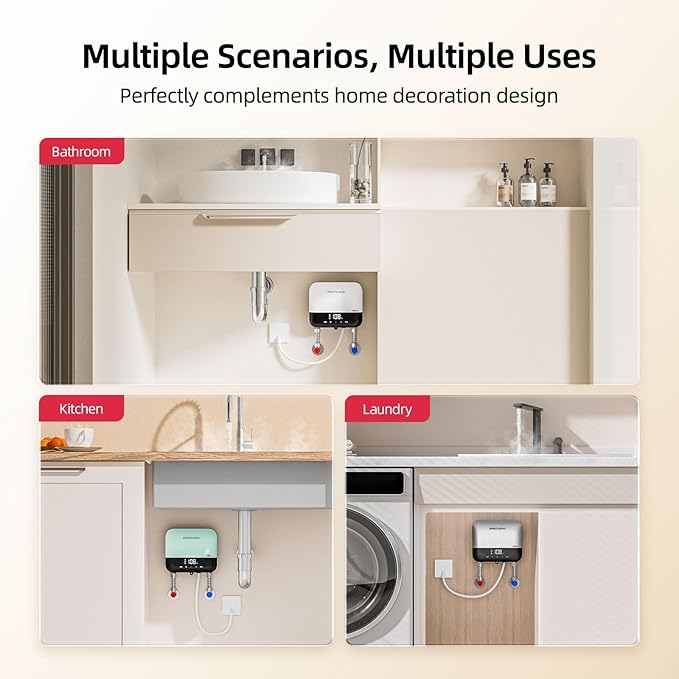 Tankless Water Heater Electric, MIZUDO 3.5kW 120 Volt