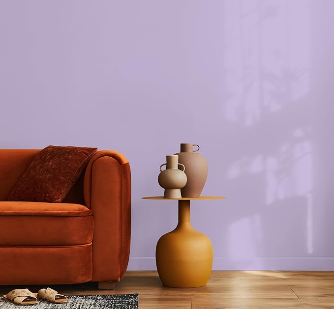 EVOLVE Paint & Primer: Environment-friendly, Low Sheen with One-coat Coverage for Interior & Exterior surfaces (Soft Violet, 1-Gallon)